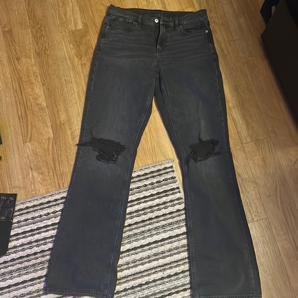 american eagle black distressed jeans